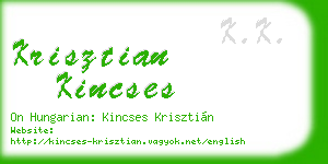 krisztian kincses business card